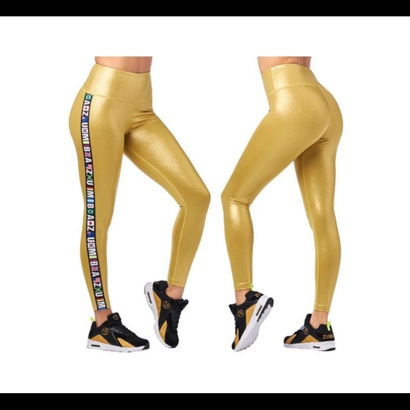 Zumba Fitness Pants - Zumba Metallic High Waisted Ankle Leggings XL